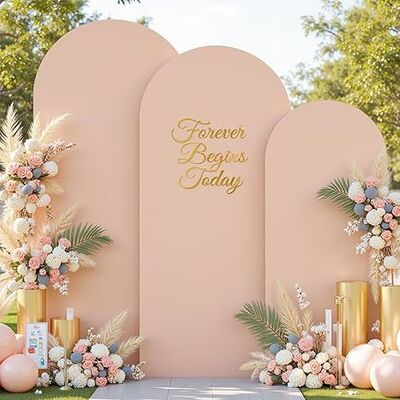 3 Piece Nude Arch Covers ,Spandex Arch Backdrop Cover for Wedding、 Baby Shower 、Birthday Party 