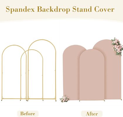 3 Piece Nude Arch Covers ,Spandex Arch Backdrop Cover for Wedding、 Baby Shower 、Birthday Party 