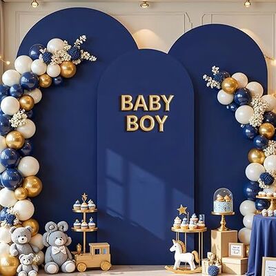 3 Piece Navy Blue Arch Covers ,Spandex Arch Backdrop Cover for Wedding、 Baby Shower 、Birthday Party