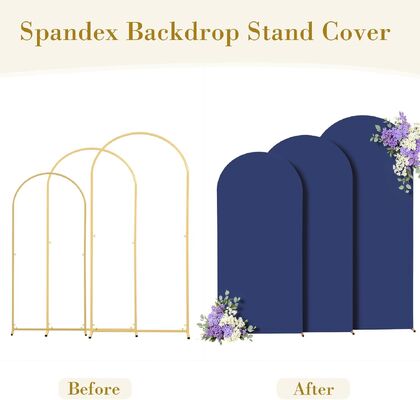 3 Piece Navy Blue Arch Covers ,Spandex Arch Backdrop Cover for Wedding、 Baby Shower 、Birthday Party
