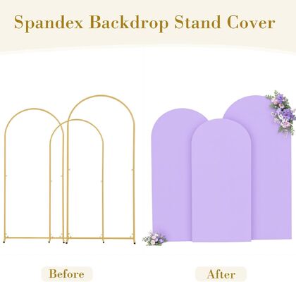Purple Arch Covers 3 Piece,Spandex Arch Backdrop Cover for Wedding、 Baby Shower 、Birthday Party