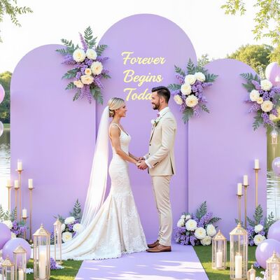 Purple Arch Covers 3 Piece,Spandex Arch Backdrop Cover for Wedding、 Baby Shower 、Birthday Party