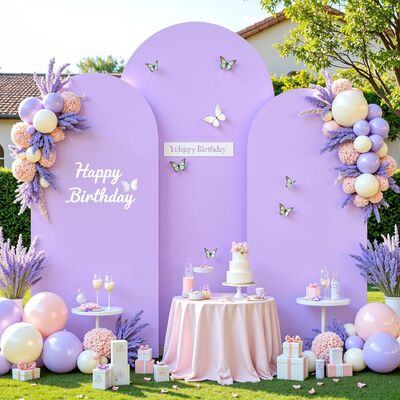 Purple Arch Covers 3 Piece,Spandex Arch Backdrop Cover for Wedding、 Baby Shower 、Birthday Party