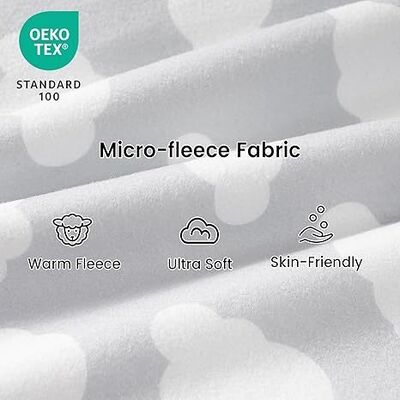 2 Pack Micro-Fleece Baby Sleep Sack with 2-Way Zipper - Comfortable Wearable Blanket With Clouds