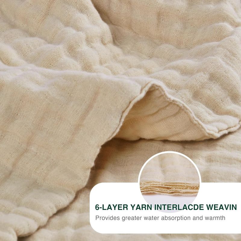 6 Layer Gauze Cotton Blanket 59*78 Inches Skin Friendly With Gentle Fabric
