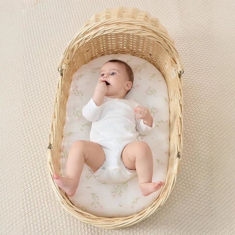 Breathable 32*16 Inches Cradle Bed Sheets Bassinet Mattress Sheets