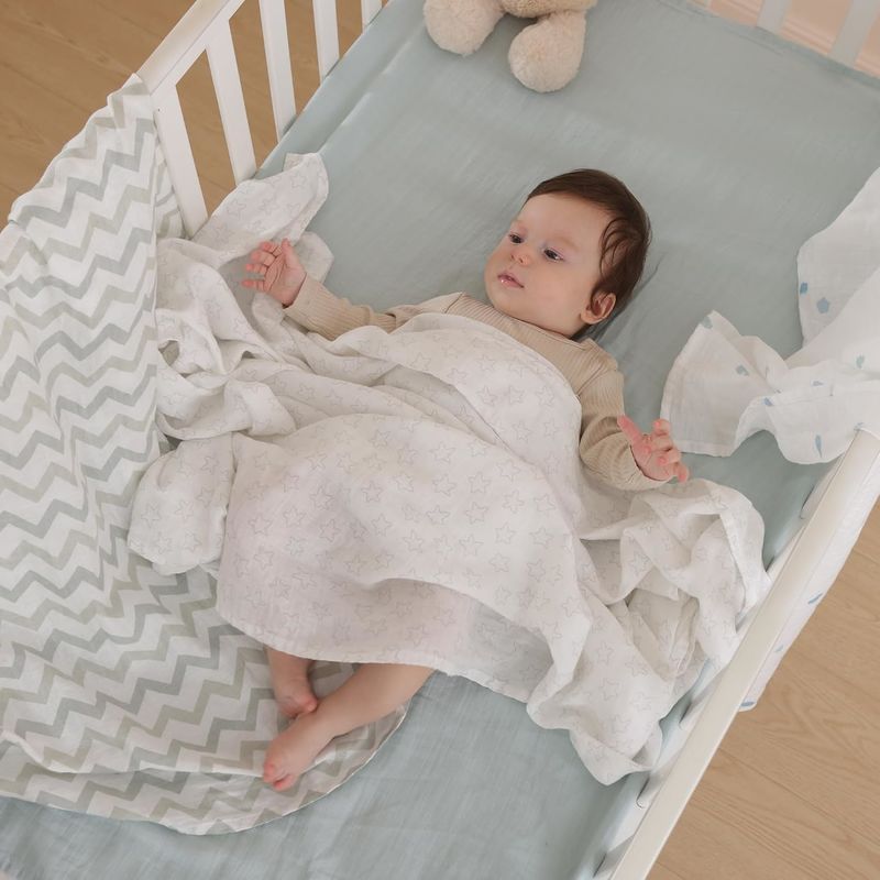 4-Pack Muslin Swaddle Blankets, Receiving Baby Blanket for Newborns