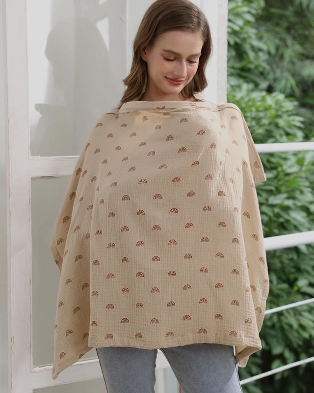 Nursing Cover for Baby Breastfeeding, 100% Cotton Breastfeeding Cover