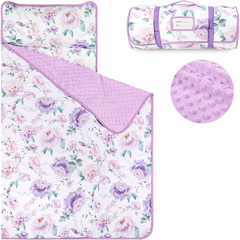 Polyester Comfortable Kindergarten Sleep Mat Nap Pads For Preschool With Detachable Blanket