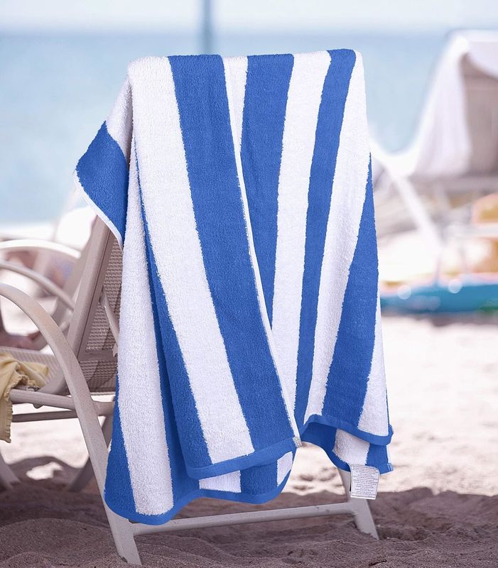 Breathable Soft Personalized Pool Towels Striped Beach Towels
