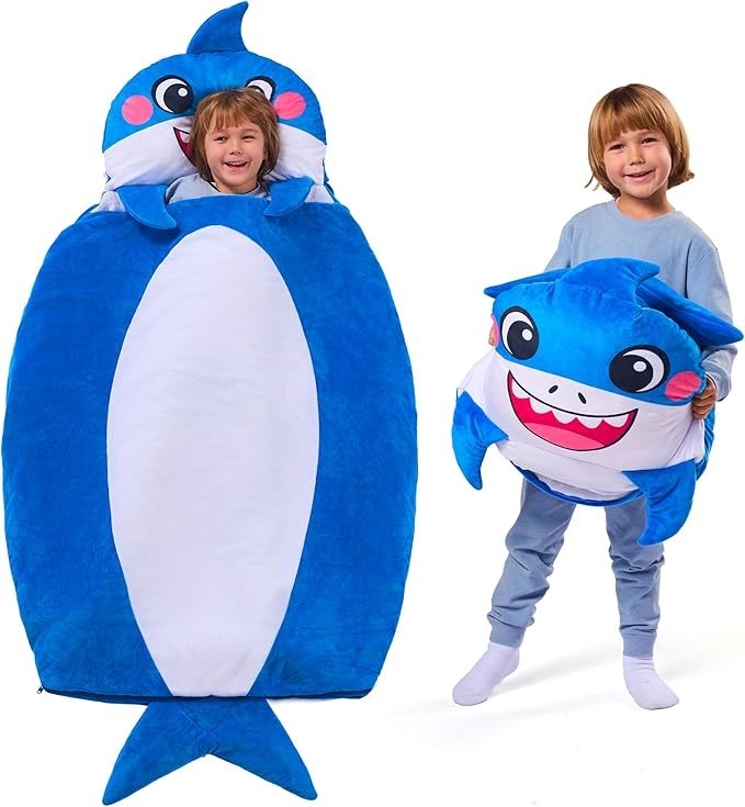 60x39 Inch Shark Toddler Nap Mat with Pillow & Blanket