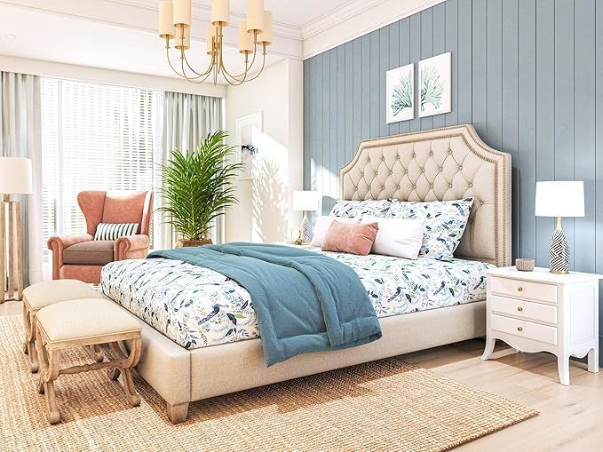 Super Soft Peacock Bed Sheets for Kids & Teens with Fitted Sheet, Flat Sheet & Pillowcase