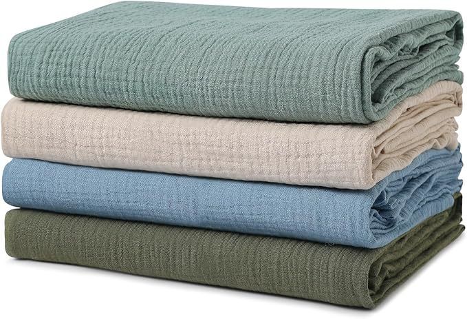 4-Pack Baby Swaddle Blankets For Unisex,100% Cotton Muslin Newborn Receiving Blanket