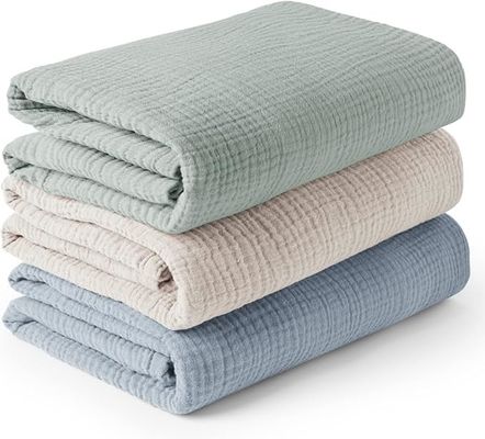3 Pack Muslin Swaddle Blankets for Unisex, Newborn Receiving Blanket