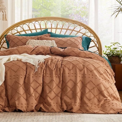 Boho Duvet Cover Set 100% Polyester with 2 Pillow Shams For All Seasons